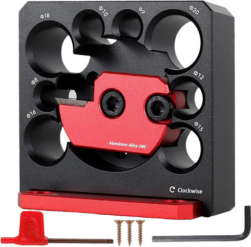 Dowel Maker Jig Kit, 8-20mm Adjustable 8 Holes Electric Drill Carbide Inserts Dowel Maker Aluminum Alloy Dower Cutter Dowel Plate Wooden Rods Stic...