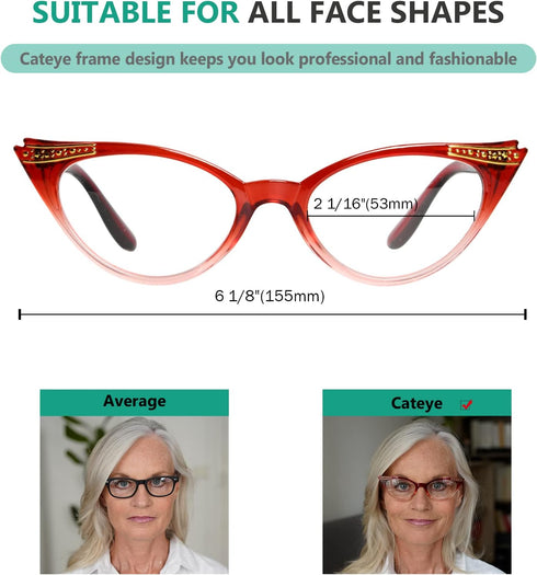 Eyekepper Spring Hinge Striped Reading Glasses (3 Pairs) Men Includes Sunshine Readers (+2.50, Black Transparent/Red Transparent/Grey Lens)...