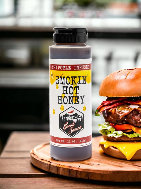 Bend Sauce Hot Honey - Chipotle Infused Organic Clover Honey - Gluten Free, Paleo, Non-GMO, Honey – Seasoning, Rub & Syrup - Unique Gifts (11 oz) ...