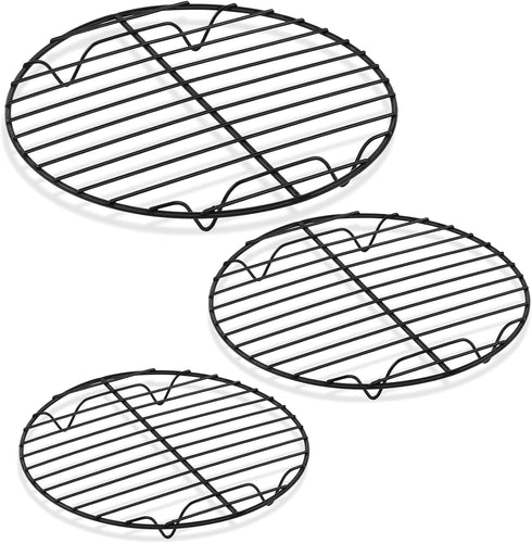 P&P CHEF Round Cooking Cooling Rack, 3 Sizes - 7.5” & 9” & 10.5”, Round Baking Racks Stainless Steel, Fit Air Fryer & Pot, Oven Safe & Non-stick, ...