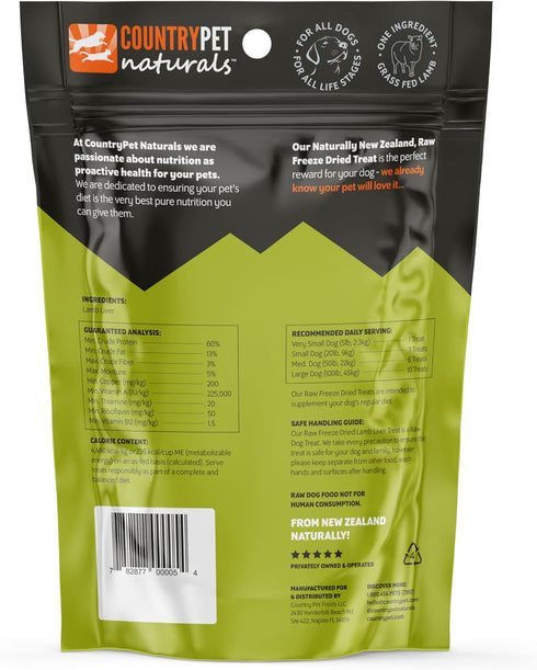 Raw New Zealand Freeze Dried Lamb Liver Treats- Single Ingredient Human Grade 100% Natural Grass Fed Free Range, 60% Protein, Humanely Raised, Min...