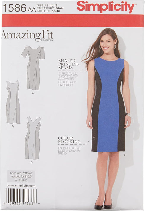 Simplicity 1586 Women's Fit Dress Sewing Pattern, Sizes 10-18...