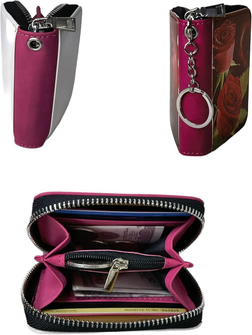 Sublimation Small Coin purse Women's Wallet Leather Coin credit Card holder Diy Craft (Pink2)...