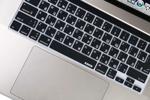 XSKN Russian Language Silicone Keyboard Cover Skin for 2019 2020 MacBook Pro 16.2 13.3 inch with Touch Bar and Touch IDA2141 A2251 A2289 A2338 M1 ...