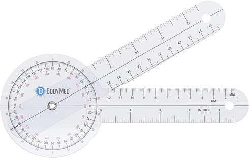 BodyMed 8 Inch Medical Spinal Goniometer Measurer – 360° ISOM Calibrated Scales – Physical Therapy Rehab & Recovery Essential Orthopedic Angle Pro...