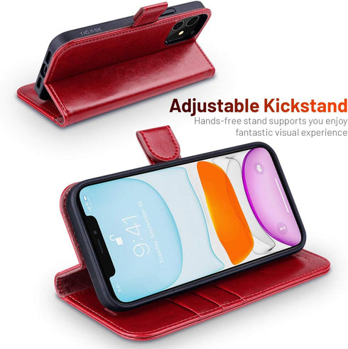 OCASE Compatible with iPhone 12 Case/Compatible with iPhone 12 Pro Wallet Case, PU Leather Flip Case with Card Holders RFID Blocking Kickstand Pho...