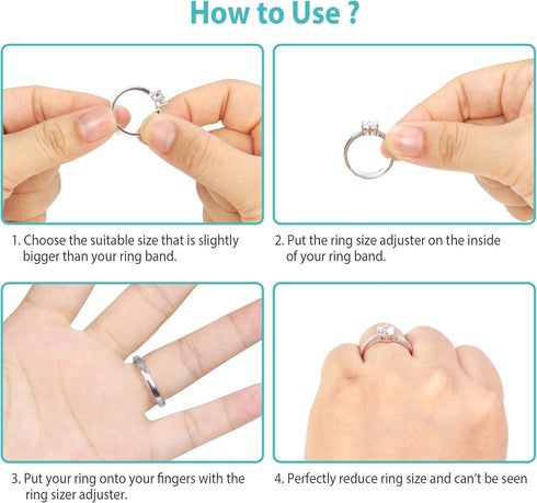 Feramox Invisible Ring Size Adjuster for Loose Rings Ring Adjuster Sizer Fit Any Rings Ring Guard Spacer (Clip-ON, 8 PCS)...