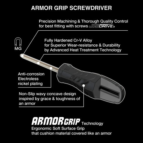 VESSEL - ARMOR GRIP™ Screwdriver Cross Point 4PC. Set (JISDRIVE) No.550APH4PBU...