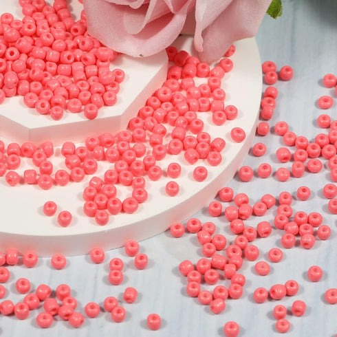 4mm Watermelon red Seed Beads 6/0 50gram About 650pcs Seed Beads for Making Wrist Bracelet Earring Necklace Jewelry...