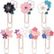 7 Pack Sakura Style Paperclips for Bookmarks, Cute Cherry Blossom Paper Clips for Office School File Planner Covers Supplies...