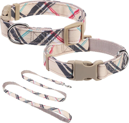 Small Dog Collar and Leash Set, Dog Collars for Puppy Medium Dogs, Adjustable Pet Collar for Doggie XS S M Breed Boys or Girls Chihuahua, Yorki, B...