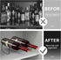Countertop Wine Rack, 2 Bottles Wine Storage, Metal Wine Holder, Cup and Water Bottle Organizer for Cabinet, Pantry, 2 Pack Black...