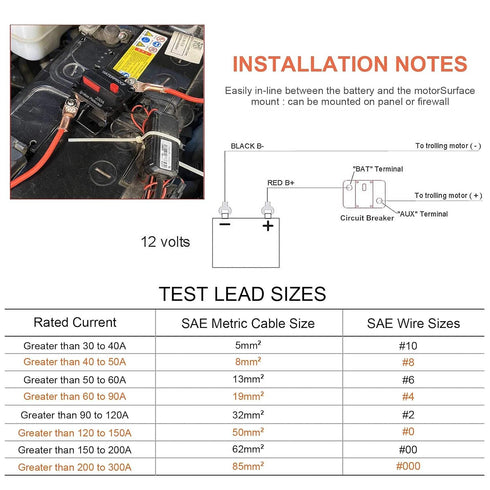 200 Amp Circuit Breaker with Manual Reset for Car Marine Trolling Motors Boat ATV Manual Power Protect for Audio System Fuse, 12V-48VDC, Waterproo...