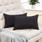 Anickal Set of 2 Black Lumbar Pillow Covers Rustic Linen Decorative Throw Pillow Covers 12x20 Inch for Sofa Couch Decoration...