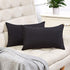 Anickal Set of 2 Black Lumbar Pillow Covers Rustic Linen Decorative Throw Pillow Covers 12x20 Inch for Sofa Couch Decoration...