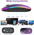 LED Wireless Mouse, Bluetooth Mouse &2.4GHz Instant Connection,Rechargeable Ultra Silent Slim,3 DPI 2 Connection Modes with USB-C to USB Adapter f...