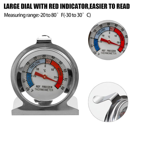 4-Pack Classic Series Large Dial Refrigerator Freezer Thermometer - Temperature Gauge for Fridge, Freezer, Cooler.......