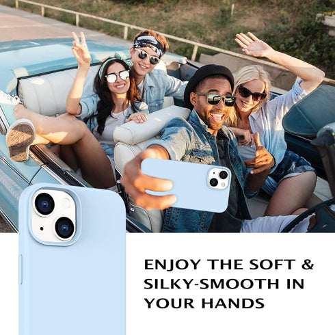 Telaso Compatible with iPhone 13 Case, Liquid Silicone Soft Gel Rubber iPhone 13 Phone Case Slim Fit Cover with Microfiber Lining Shockproof Prote...