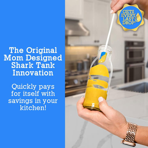 Spatty Daddy Kitchen Spatula Set (6 and 12 Inch Blue) Shark Tank Mom Made to Scrape Last Drop From Jars, Ketchup, Icing, Peanut Butter, Spreading ...