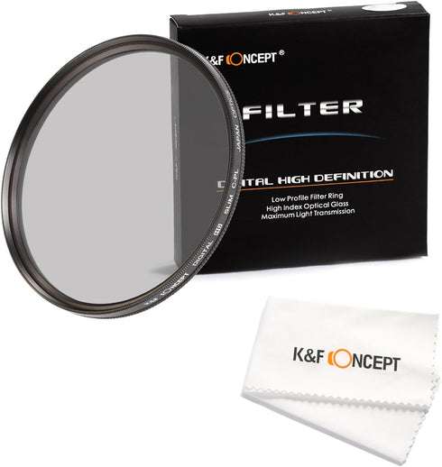 52mm Polarizing Filter, K&F Concept Circular Polarizer 52mm Super Slim Multi Coated Glass CPL Filter Compatible with Canon Nikon Digital Camera Le...