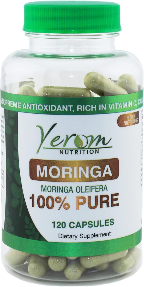 Pure Moringa Capsules - 800mg High Potency, 100% Natural, Supplement for Energy, Immune Support & Antioxidant Boost, 120 Capsules...