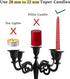 Rely+ 5 Arm Matte Black Candelabra Taper Candle Holders Decorations Indoor Kitchen Décor Table Candles Candlestick Candelabra Centerpiece Gothic H...