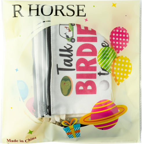 R HORSE 9Pcs Golf Makeup Bag Gifts for Women Girls, Ladies Golf Cosmetic Bags Golf Accessories Canvas Toiletry Bag Makeup Pouch Organizer Women Go...