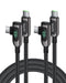SOOPII 100W Right Angle USB C to USB C Cable,2Pack 4FT Zinc Alloy Braided Type-C Cable with LED Display for lphone 15, lPad Air/Pro,MacBook Pro,Sa...