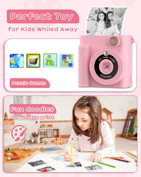 5 Rolls Kids Instant Camera Refill Print Paper, Photo Printer Thermal Paper Rolls Instant Print Camera for Kid's Instant Camera...