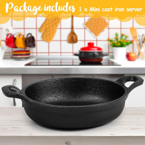 Cast Iron Skillet 5 x 5 x 1.2'' Mini Cast Iron Round Pans Small Cast Iron Ramekin Black Casserole Dish Cast Iron Cookware Oven Safe Mini Skillets ...