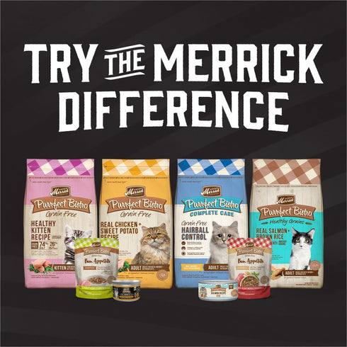 Merrick Purrfect Bistro Soirees Grain Free Natural Canned Cat Food with Gravy Variety Pack, Chicken and Turkey - (Pack of 6) 2.75 oz. Cans...