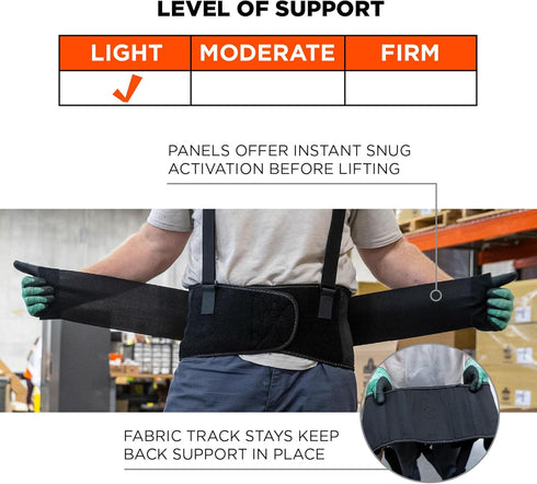 Ergodyne ProFlex 1650 Back Support Belt, 7.5" Elastic, Adjustable, Removeable Straps, 4XL , Black...