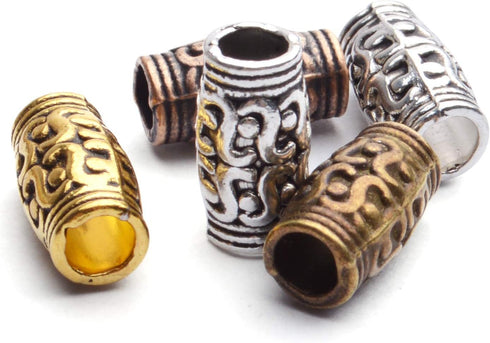 BronaGrand 60pcs Column Spacer Beads Large Hole Beads Charms Hollow Tube Bead for DIY Necklace Bracelets...