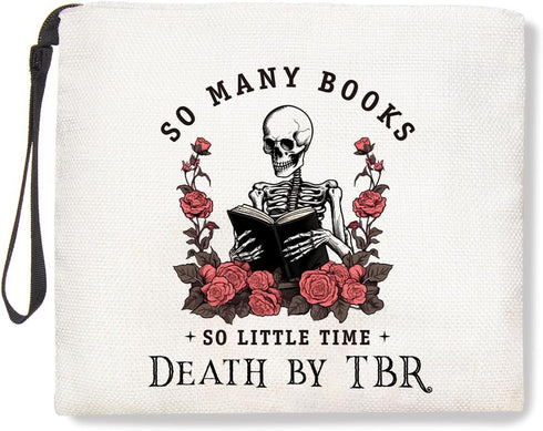 Book Lovers Gifts Makeup Bag Book Club Gifts Cosmetic Travel Bag Bookish Gifts Zipper Pouch Book Themed Gifts Skincare Bag Bookworm Reading Christ...