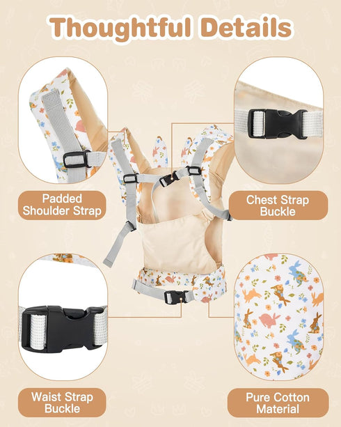 Lictin Baby Doll Carrier, Front and Back Doll Accessories Carrier for Little Girls, with Adjustable Straps for Stuffed Animal Reborn Baby Doll...