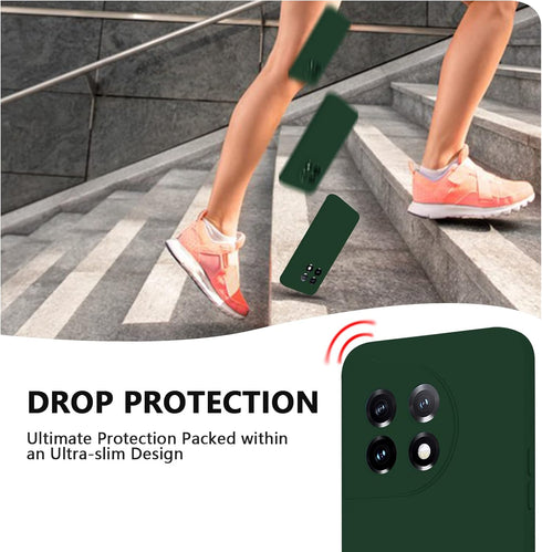 Phone Case for OnePlus 11(2023), Slim Silicone Mobile Cover Waterproof with Full Camera Protection - Pine Green...