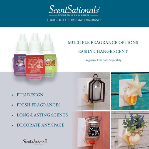 Scentsationals Scent Charm Diffuser Plug, Fragrance Home Air Freshener Gift - Refill is not Included - Plug in for Aromatherapy - Essential Oil Re...