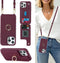 for iPhone 15 Pro Case with Card Holder for Women,iPhone 15 Pro Phone Case with Strap,Crossbody Lanyard,Ring Stand,Snap Clasp,Cute Wallet Case 6.1...