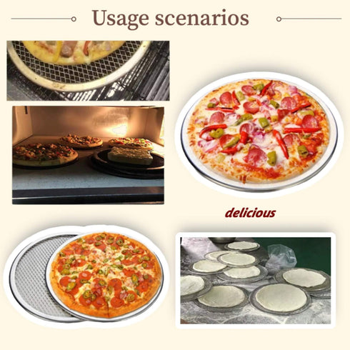 6 Packs Aluminum Alloy Pizza Pan with Holes, 7 Inch Commercial Grade Pizza/Baking Screen for Oven Round Pizza Crisper Tray Pizza Baking Tray for H...