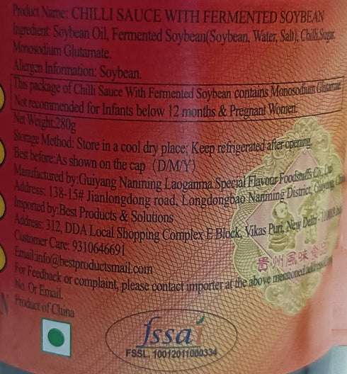 Lao Gan Ma Black Bean Chilli Sauce, 280g...