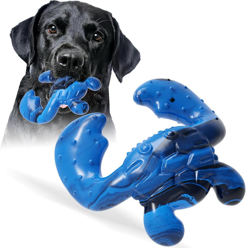 Dog Toys for Aggressive Chewers,Nylon Crab Durable Dog Toy for Medium Large Dogs, Bacon Flavor Interactive Dog Toys for Boredom,Blue...