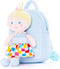 Toddler Kids Backpack with Soft Baby Dolls in Plaid Dress 9.5"...