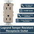 Legrand radiant 885TRNICC12 15 Amp Tamper Resistant Decorator Duplex Outlet, Side Wire or Push Wire, Nickel (1 Count)......