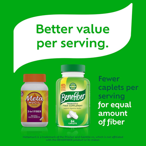 Benefiber Prebiotic Fiber Supplement Caplets, 84 count...