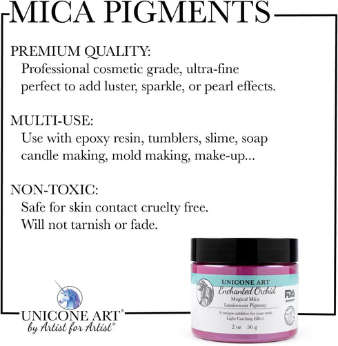 Enchanted Orchid Mica Powder Pigment (56g) Multipurpose DIY Arts and Crafts,Cosmetic Grade, Soap,Resin Epoxy,Paint, Slime, Mold Making, Candle Mak...