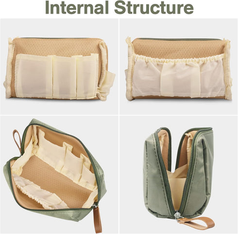 Travel Makeup Bag, Small Makeup Bag, Multifunction Makeup Bag With Multiple Compartments, Waterproof Nylon, Durable Zipper, Large Capacity, Daily ...