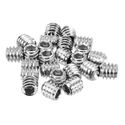 uxcell 25Pcs Hex Socket Grub Screw, 1/4-20x1/4" 304 Stainless Steel Head Socket Set Screws Flat Point Grub Bolt for Door Handles, Light Fixture Re...