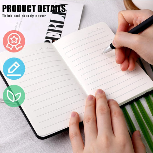 Koogel 3PCS Pocket Notebook Journals, Mini Notebooks with Pen Holder Hardcover Small Notepads for Note Taking School Office Black...