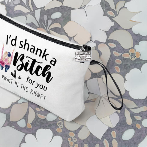 Friend Gifts for Women Funny Friendship Gifts Id Shank A B for You Gifts Friends Makeup Bag Bestie Makeup Bag Friend Friend cosmetic bags Gifts fo...
