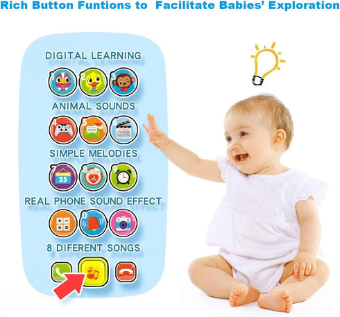 HOLA Toys for 1 Year Old Girl Gifts Baby Cell Phone, Baby Toys 12-18 Months Baby Phone Toy Lights Music Play Kids Phone for Toddlers Baby Girl Toy...